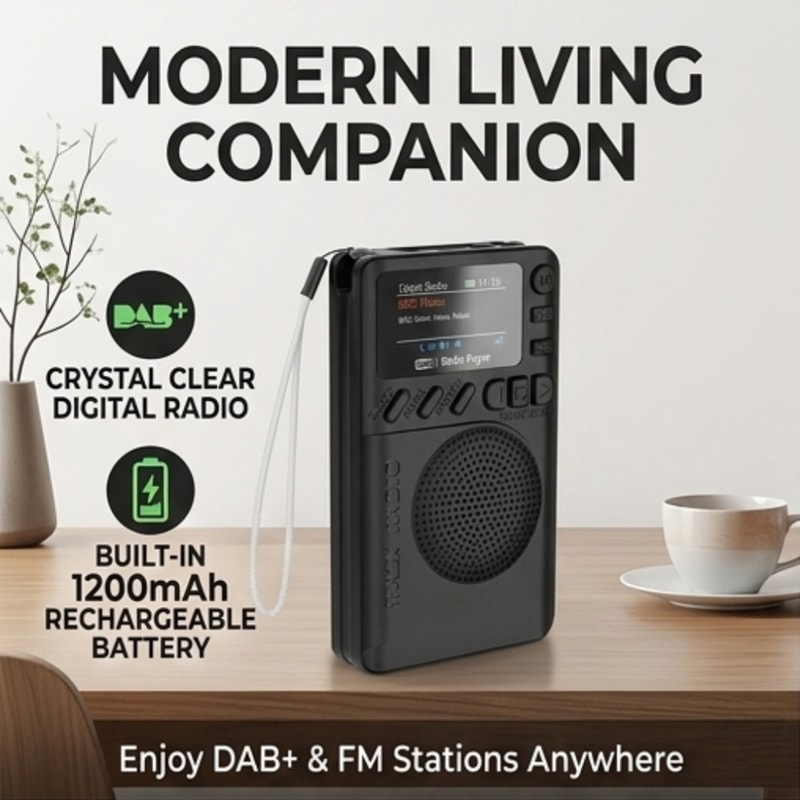 Portable DAB FM Digital Radio Color Screen MP3 Playback Rechargeable Battery Pocket Sized Receiver 4