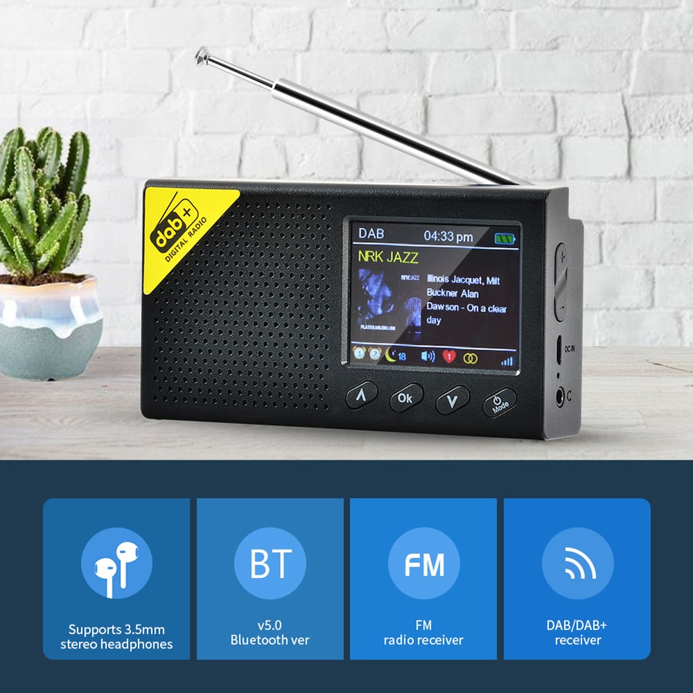 Portable DAB FM Radio With Bluetooth Stereo Sound System Wireless Rechargeable Digital Receiver 1