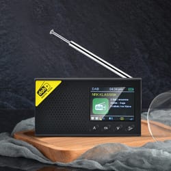 portable dab+ fm radio with bluetooth & stereo sound system wireless rechargeable digital receiver