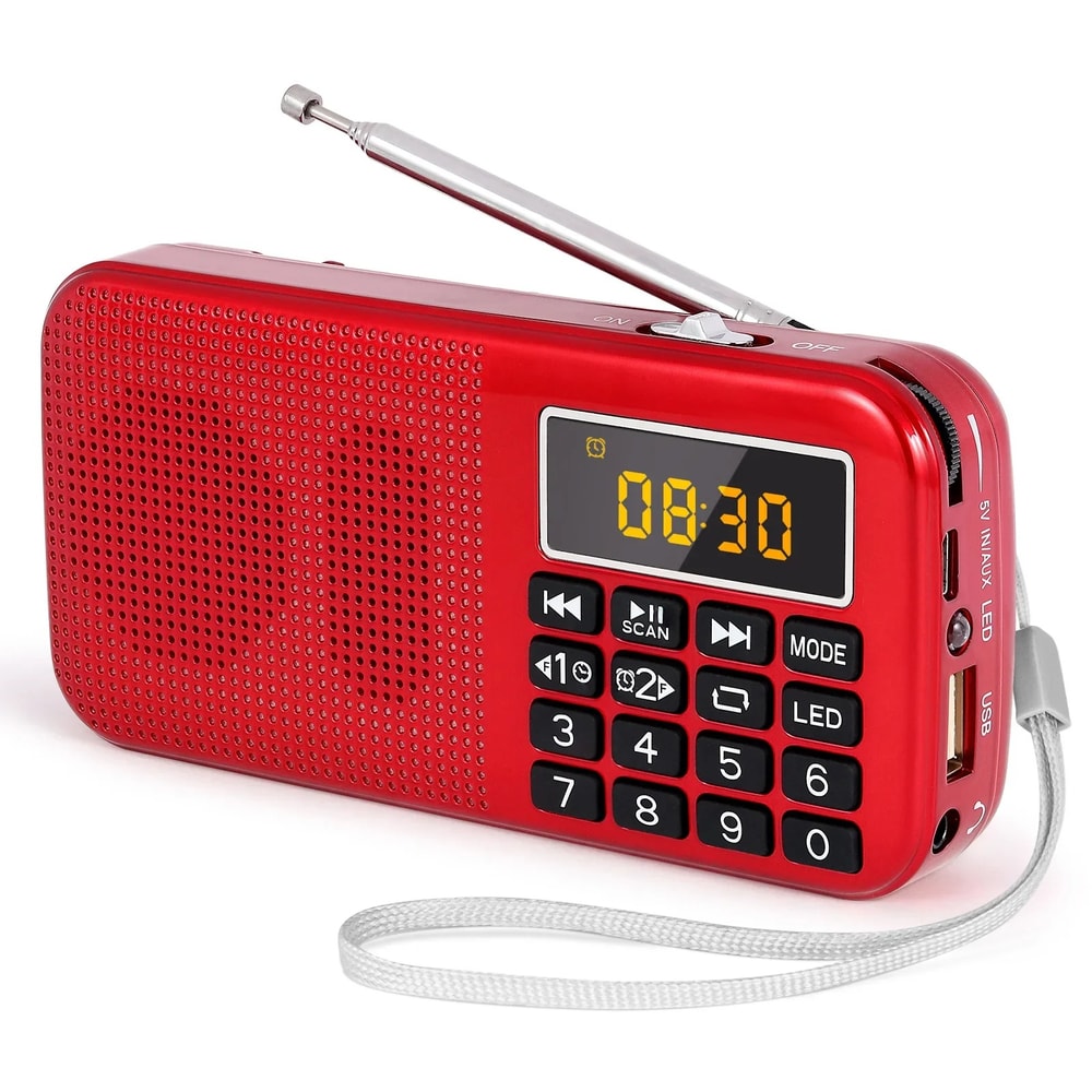 Portable Digital Radio With Music Player And LED Display Rechargeable USB FM TF Slot Speaker 3