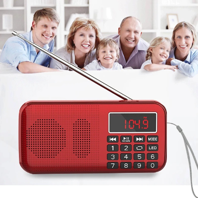 Portable Digital Radio With Music Player And LED Display Rechargeable USB FM TF Slot Speaker 8