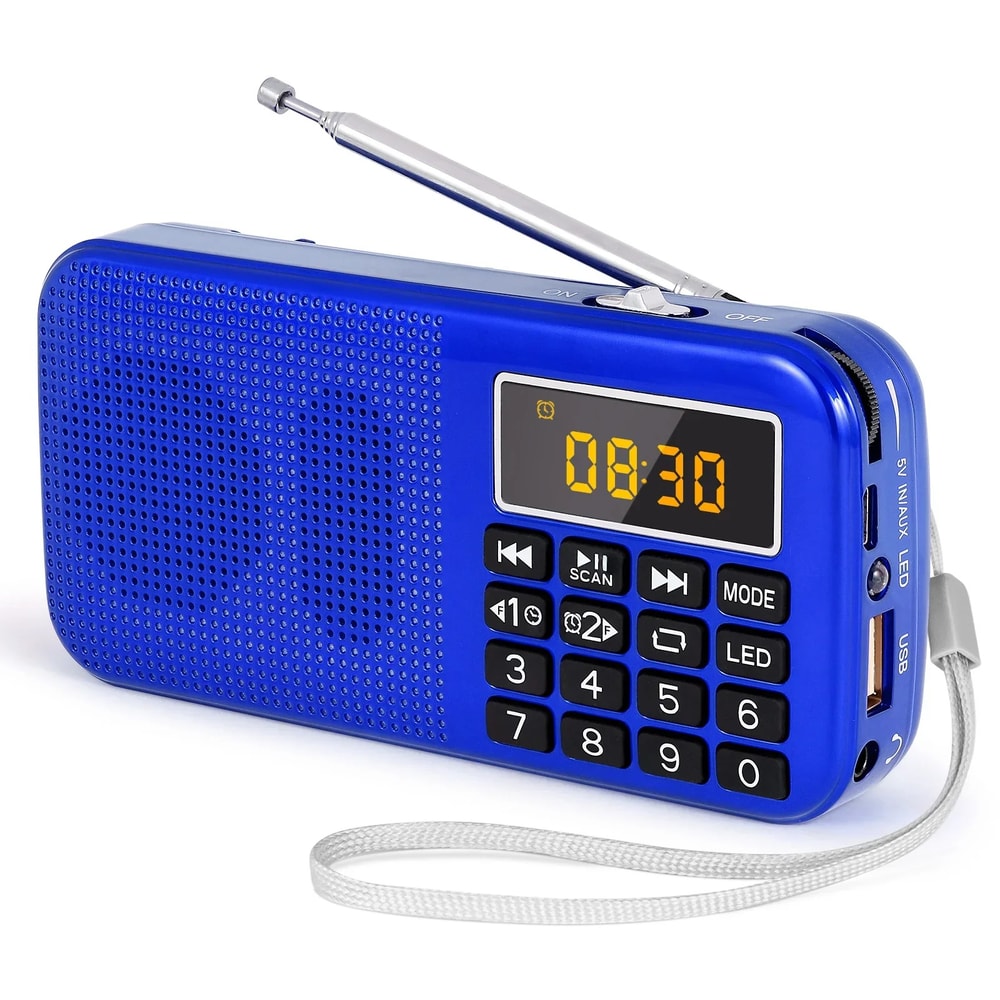 Portable Digital Radio With Music Player And LED Display Rechargeable USB FM TF Slot Speaker 5