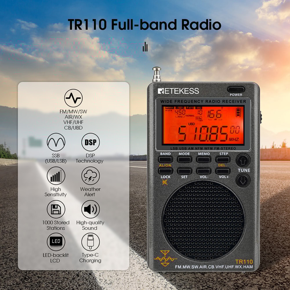 Portable Digital Shortwave Radio With Rechargeable Battery Multi Band FM And SSB For Outdoor Advent 2