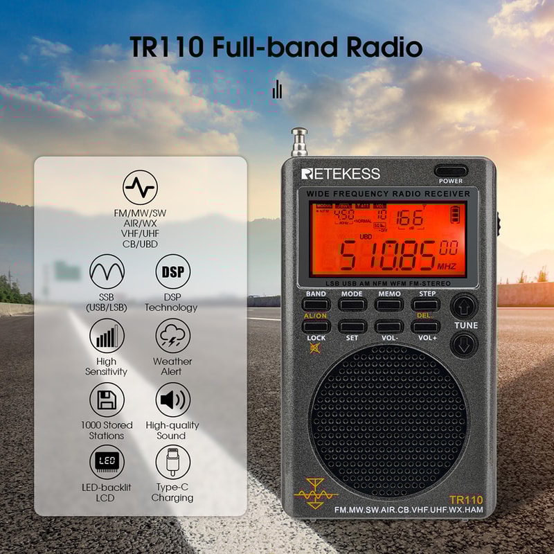 Portable Digital Shortwave Radio With Rechargeable Battery Multi Band FM And SSB For Outdoor Advent 2