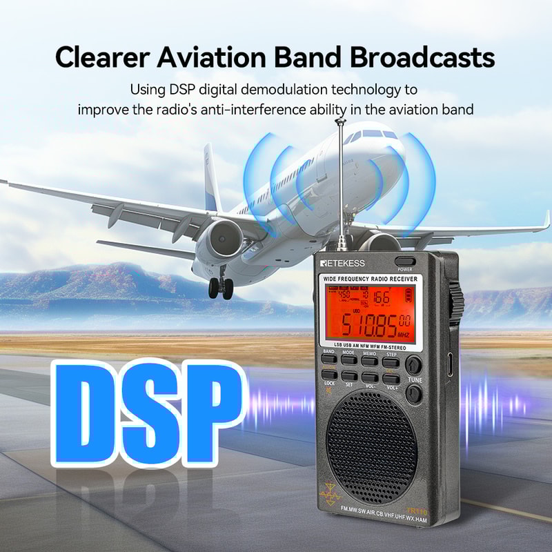 Portable Digital Shortwave Radio With Rechargeable Battery Multi Band FM And SSB For Outdoor Advent 5