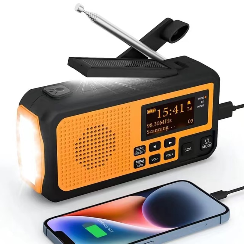 Emergency Solar Radio With Hand Crank And USB Charging Outdoor Survival Radio With Flashlight SOS A 3