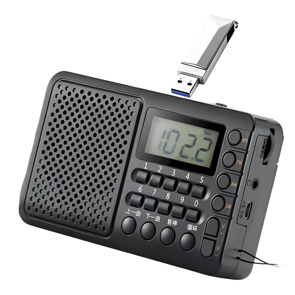 Portable Radio With LED Display TF Card USB Music Player For Home Outdoor Use 0
