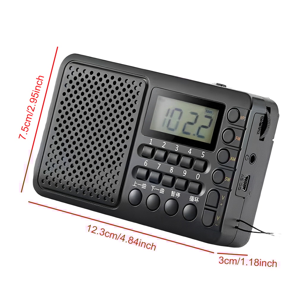 Portable Radio With LED Display TF Card USB Music Player For Home Outdoor Use 4