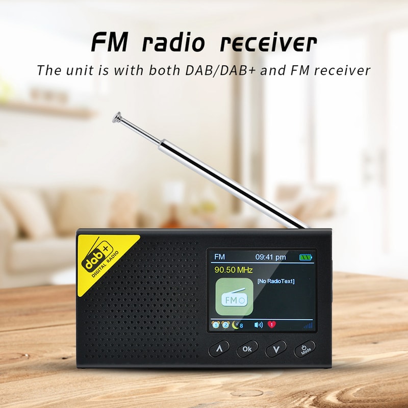 Portable LCD Display DAB Digital Radio With Bluetooth And FM Receiver Featuring Telescopic Antenna 4