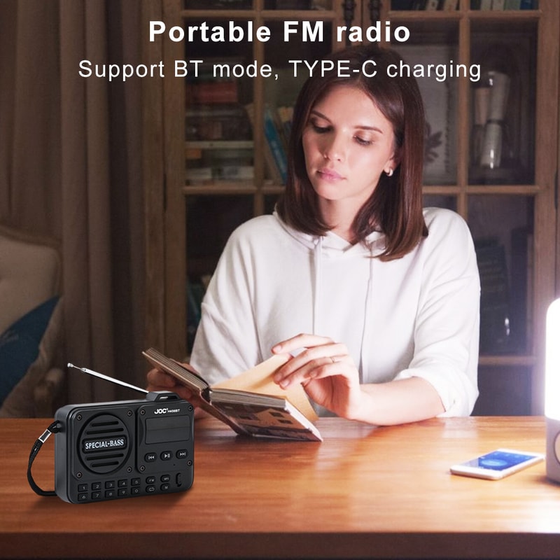 Portable Digital FM Radio With LED Display Bluetooth Speaker For Seniors High Sensitivity Radio Re 3