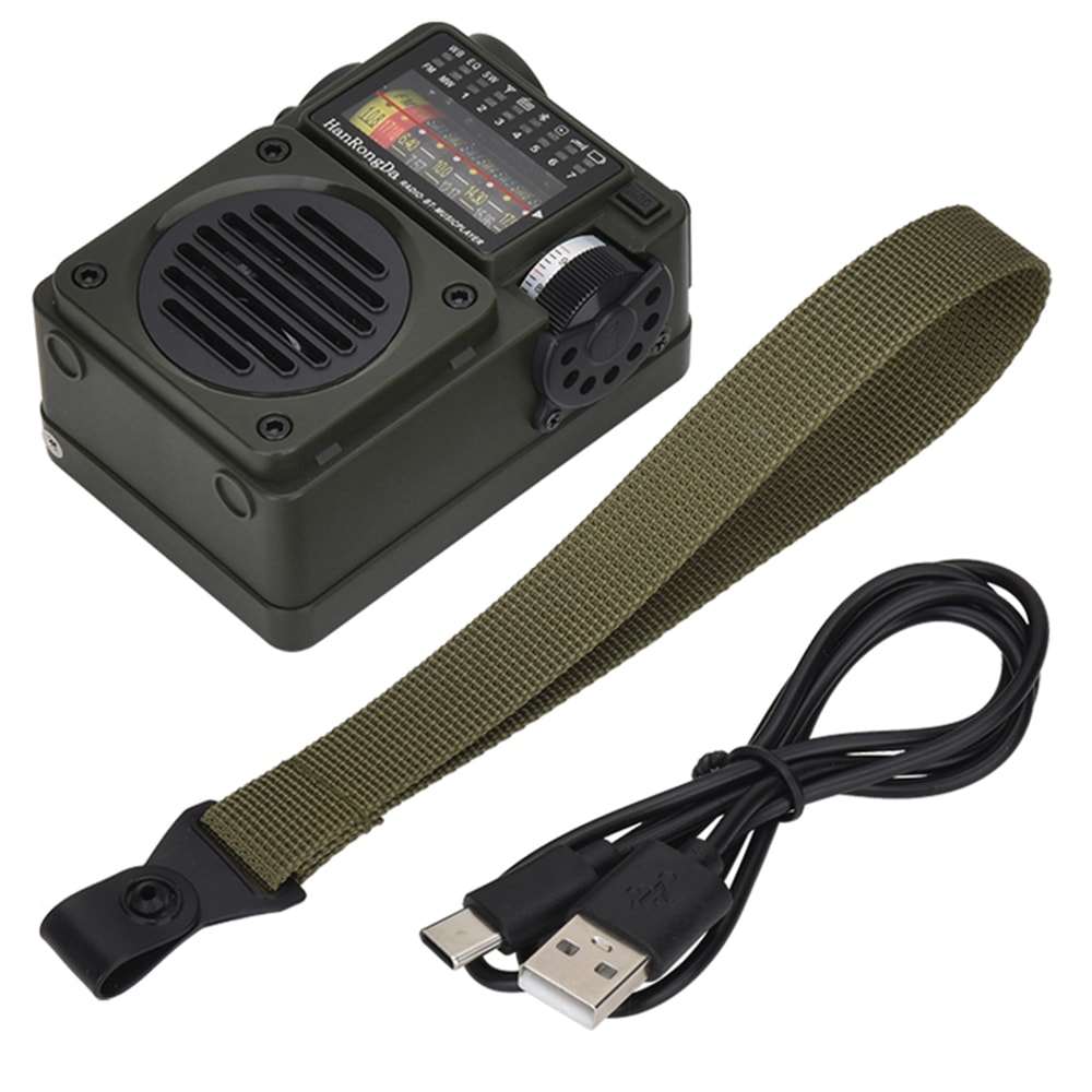 FM Radio Music Player Portable Retro Art Music Receiver With Rechargeable Battery Antenna Slot 4