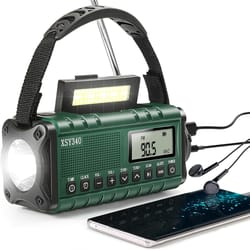 multifunctional solar hand crank emergency radio with weather alert, flashlight, sos alarm & usb charging