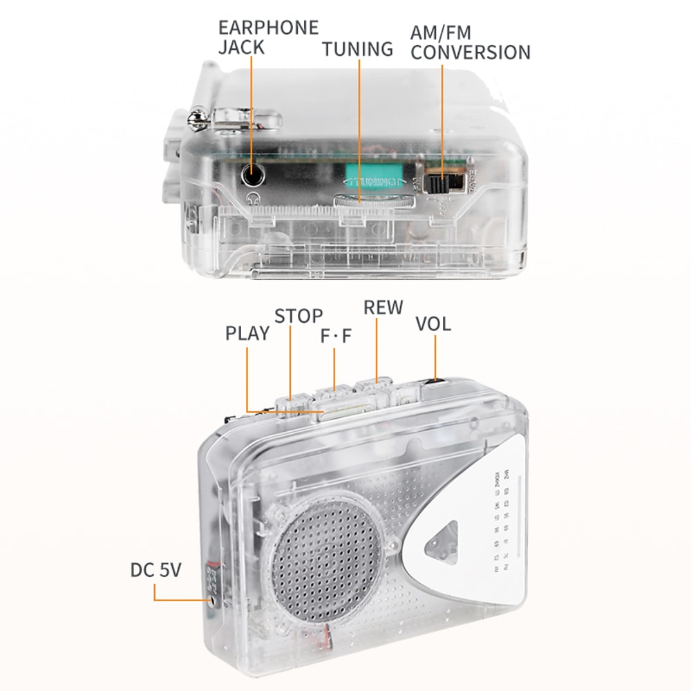 Portable Cassette Player With Radio Multiple Power Supply Methods High Quality Sound And Stereo Spe 1