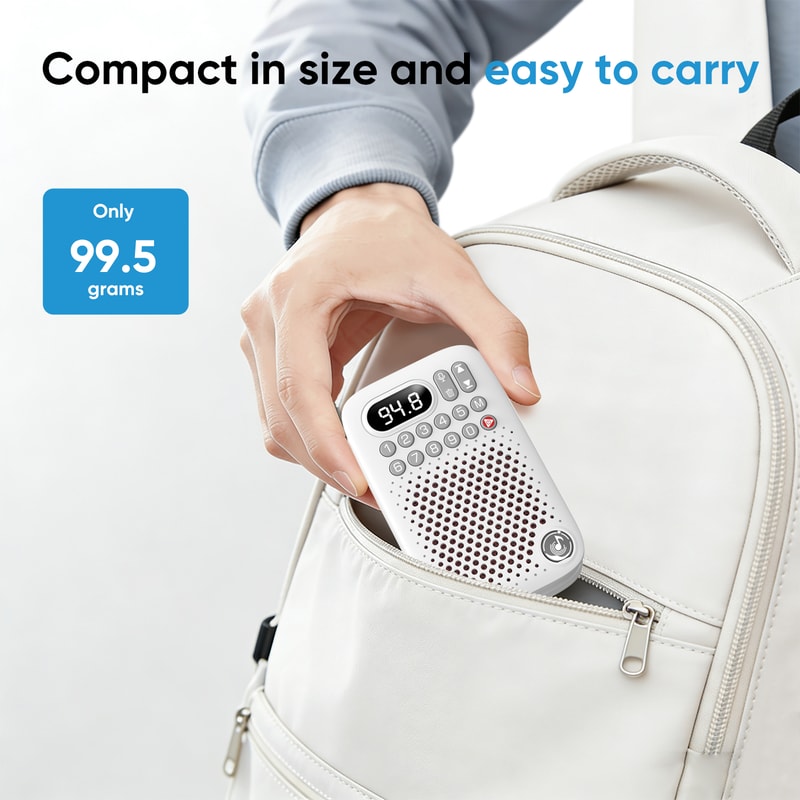 Portable Clip On Mini Radio With Wireless Streaming FM Tuner Voice Recorder SD Slot 4