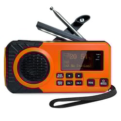 portable solar hand crank emergency radio with bluetooth, dab fm & power bank