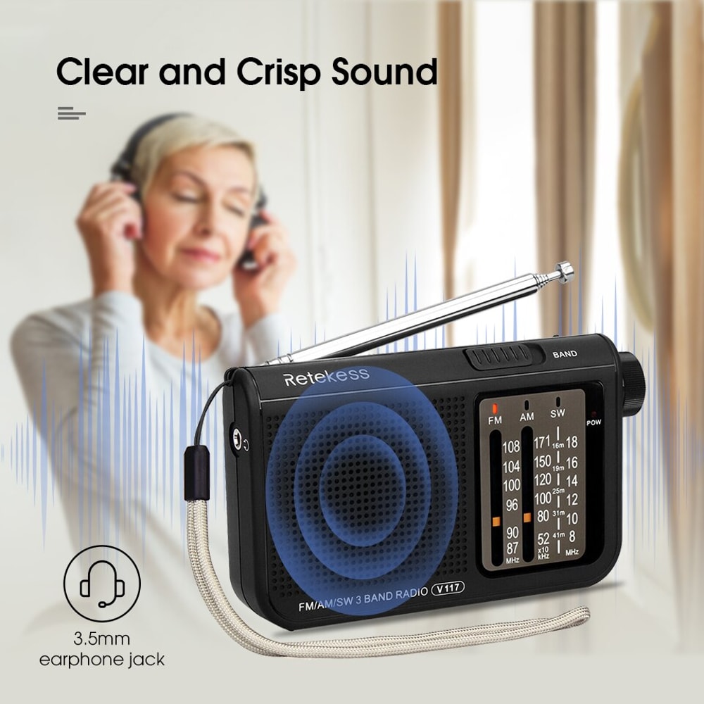 High Performance Portable Shortwave And Analog AM FM Radio For Seniors And Home 2
