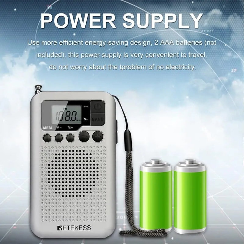 Mini Portable AM FM Radio With LCD Display Built In Speaker 6