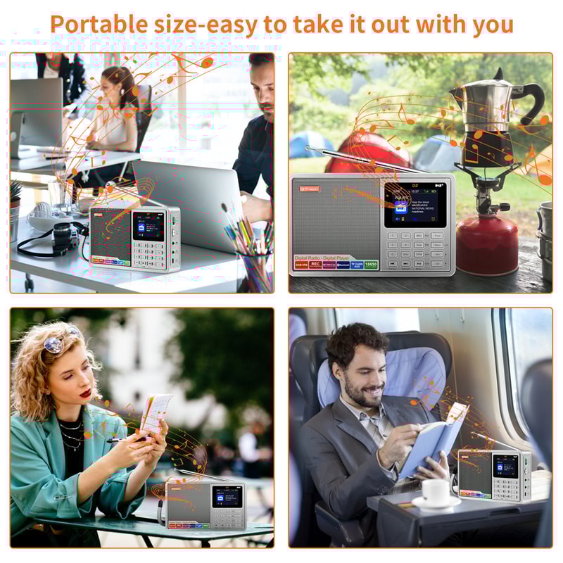 Premium Portable DAB FM Digital Radio With Bluetooth Speaker And Recording 5