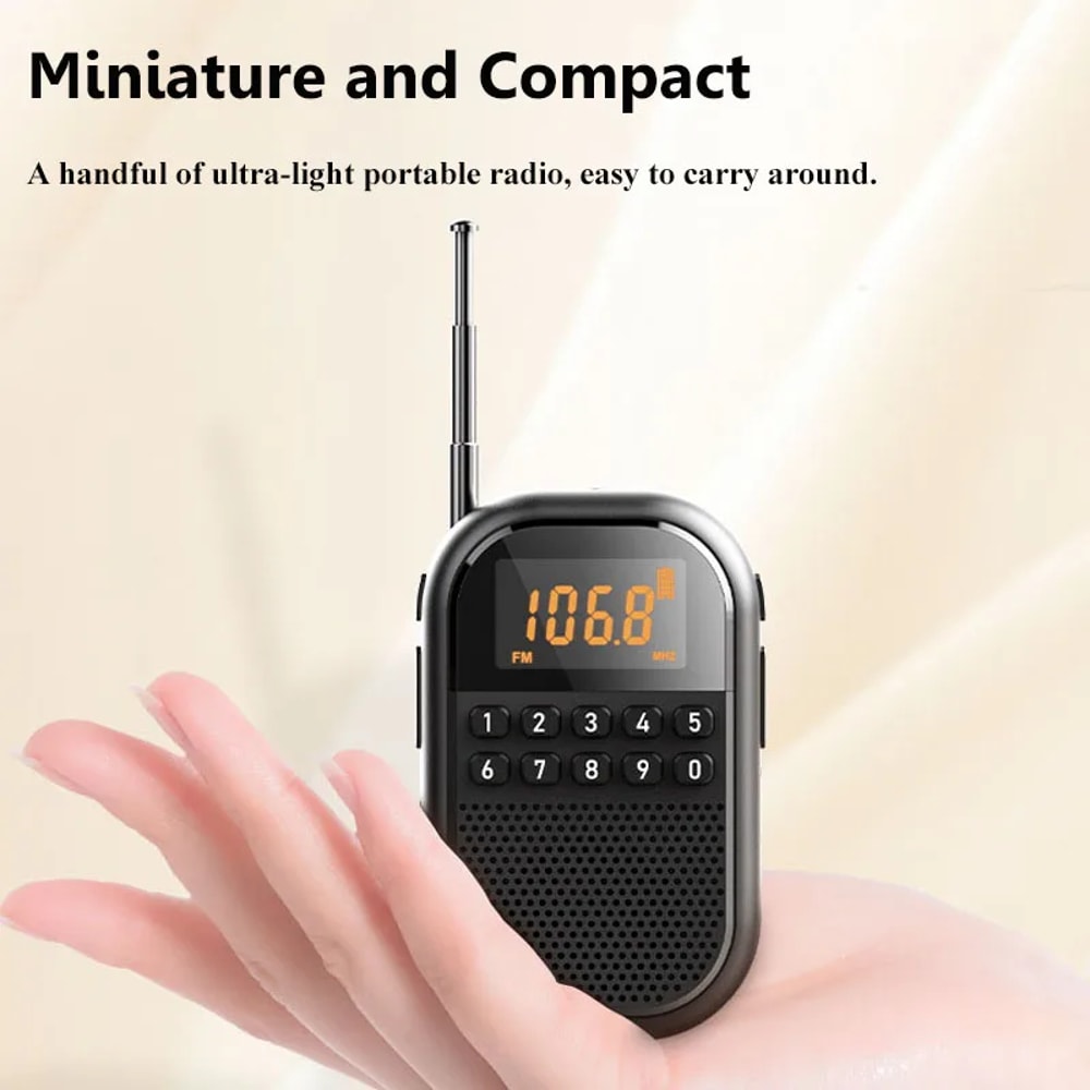 Mini Portable FM AM Radio With Bluetooth TF Card Music Player 1