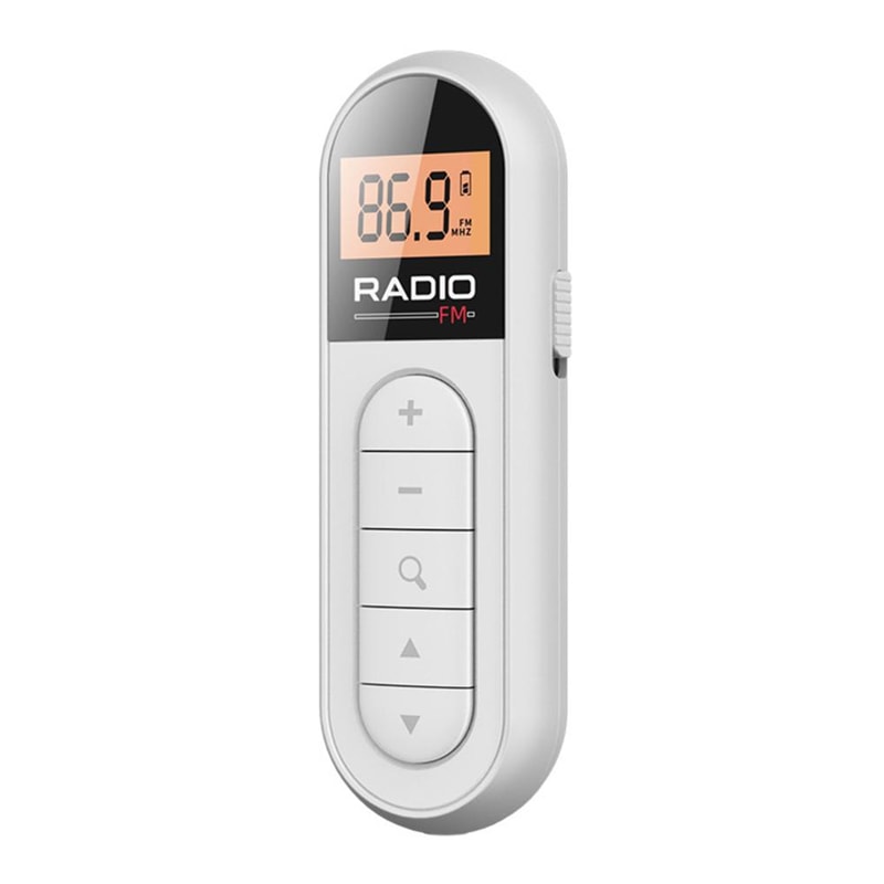 Mini Pocket FM Radio with Backlight LCD Display Rechargeable Portable Radio with Headphone Output