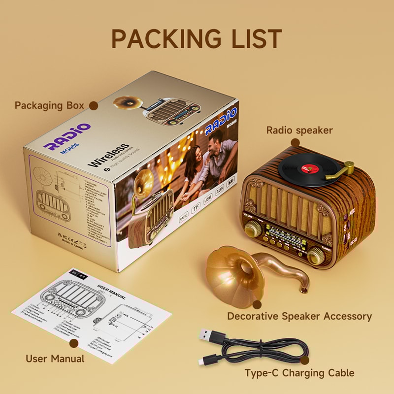 Retro Multi Band Radio With Wireless Streaming TF Card Play Portable FM AM SW Radio For Home And G 4