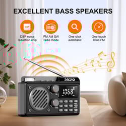 full band portable radio with fast charge & sleep timer shockproof am fm sw radio for outdoor camping