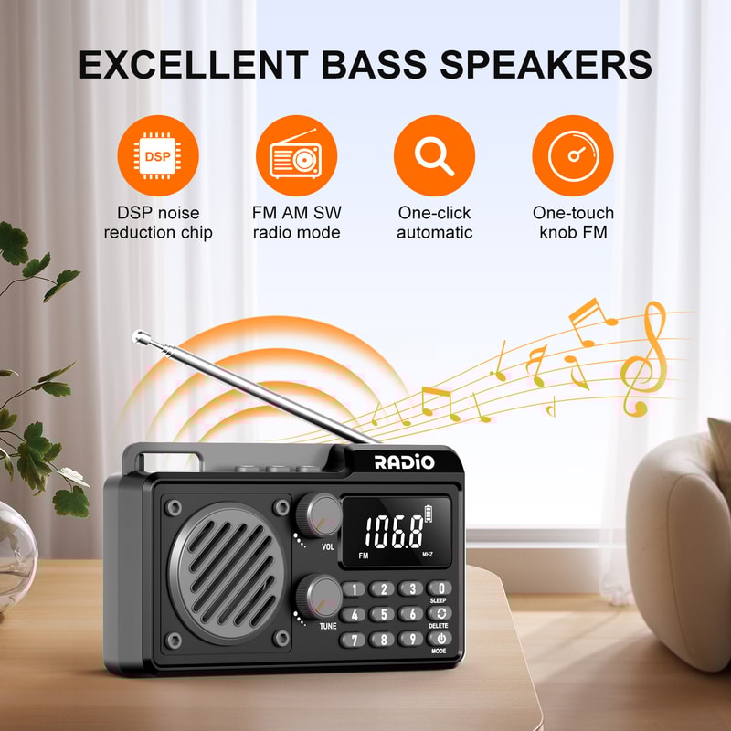 Full Band Portable Radio With Fast Charge Sleep Timer Shockproof AM FM SW Radio For Outdoor Campin 0