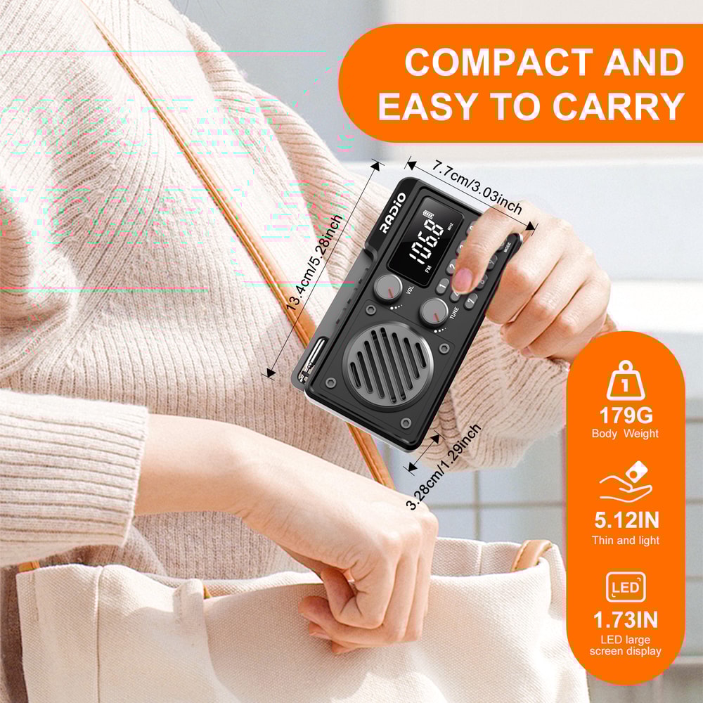 Full Band Portable Radio With Fast Charge Sleep Timer Shockproof AM FM SW Radio For Outdoor Campin 2