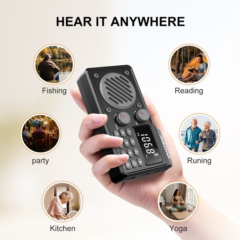 Full Band Portable Radio With Fast Charge Sleep Timer Shockproof AM FM SW Radio For Outdoor Campin 3