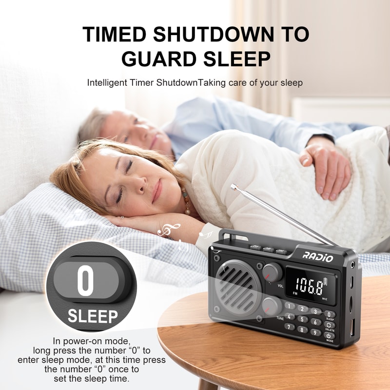 Full Band Portable Radio With Fast Charge Sleep Timer Shockproof AM FM SW Radio For Outdoor Campin 4