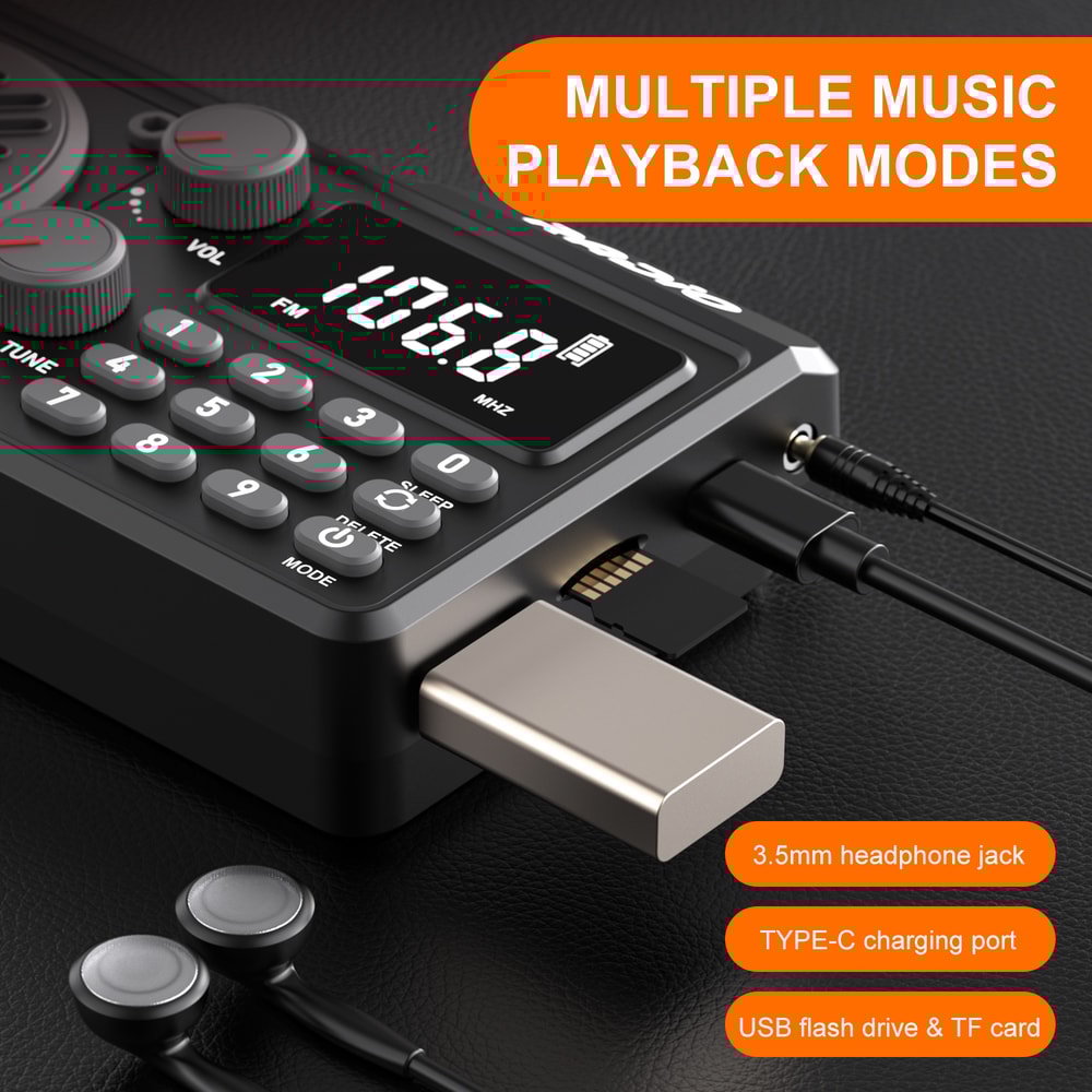 Full Band Portable Radio With Fast Charge Sleep Timer Shockproof AM FM SW Radio For Outdoor Campin 5