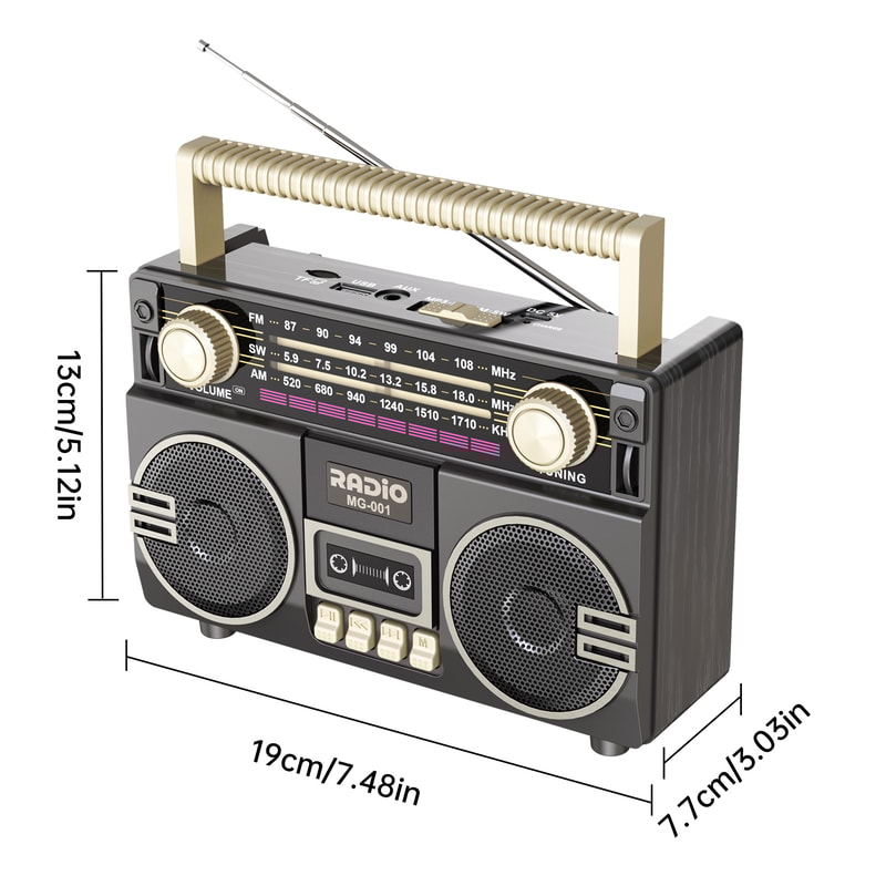 Retro Portable Radio With USB Charging TF Card Player AM FM SW Bands For Family Gatherings 2
