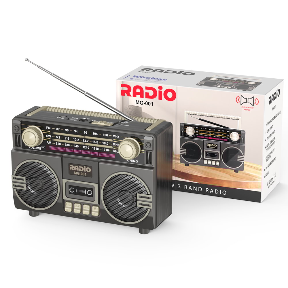 Retro Portable Radio With USB Charging TF Card Player AM FM SW Bands For Family Gatherings 0
