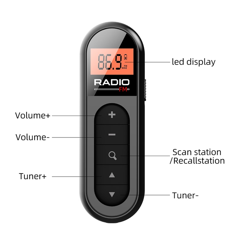 Portable FM Radio With Rechargeable Battery Digital Tuning LCD Screen And Belt Clip For Enhanced Re 2