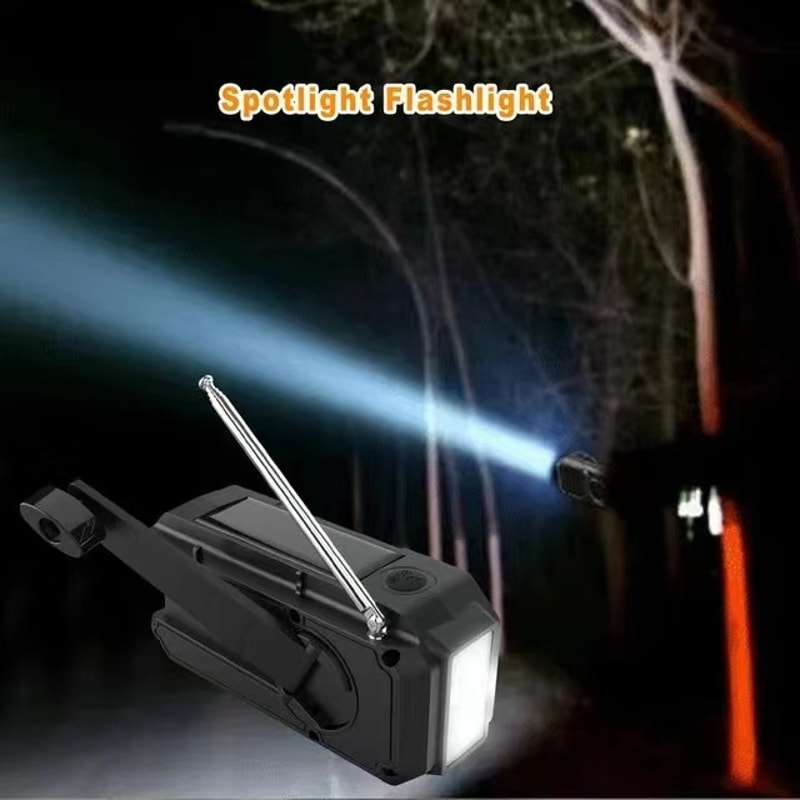 Solar Powered Radio Portable Crank Radio With AMFM And Emergency Flashlight 1