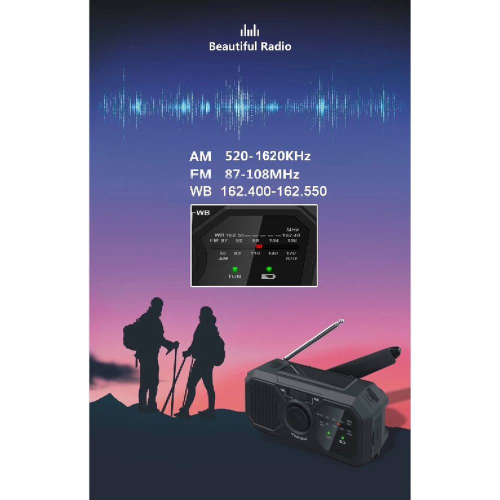 Solar Powered Radio Portable Crank Radio With AMFM And Emergency Flashlight 3
