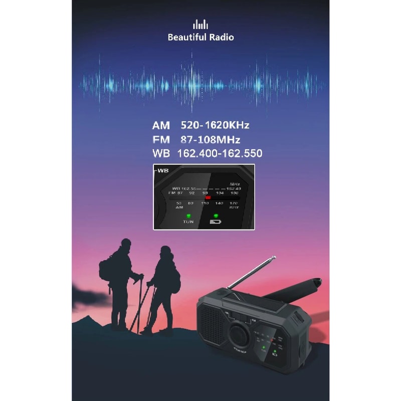 Solar Powered Radio Portable Crank Radio With AMFM And Emergency Flashlight 3