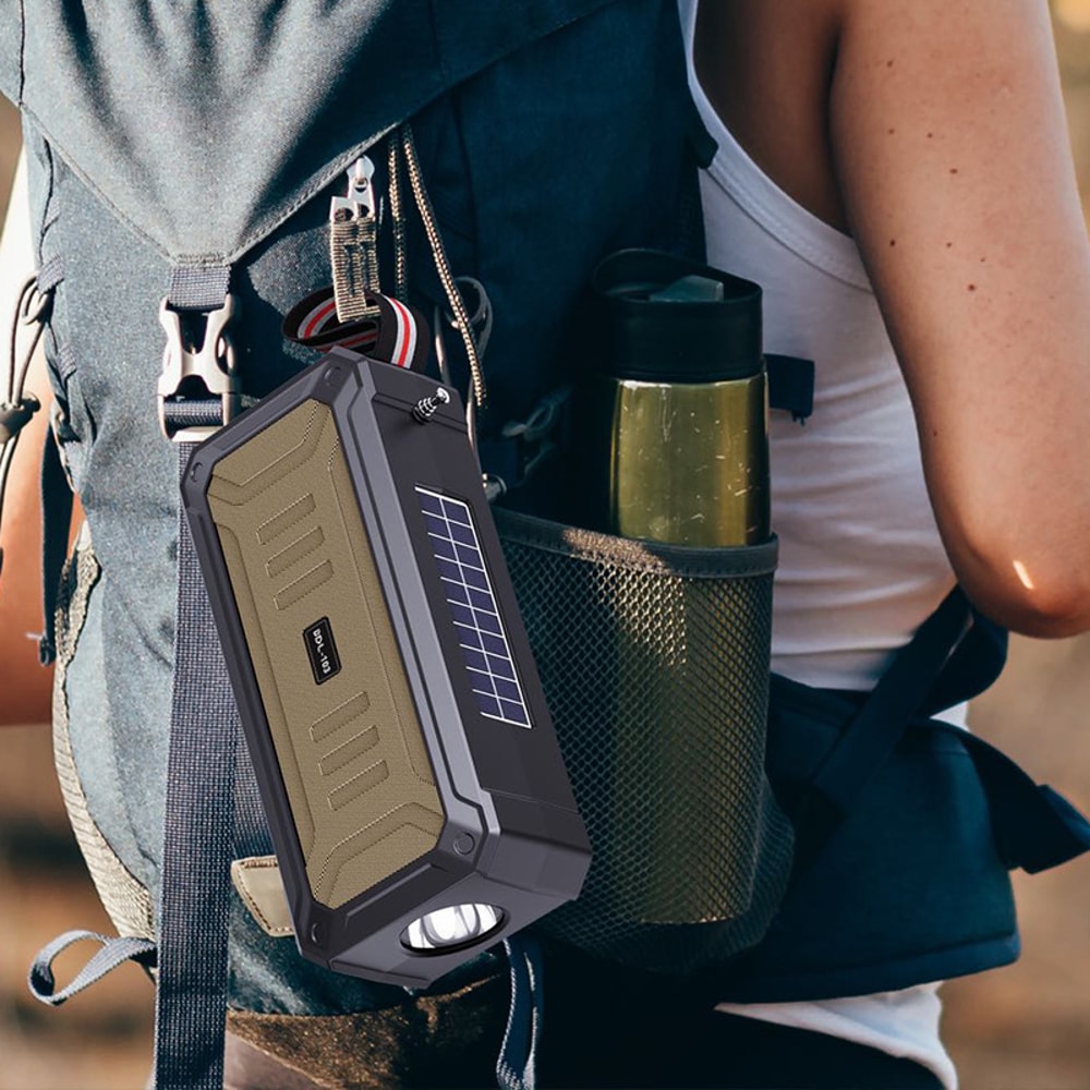 Solar Wireless Bluetooth Speaker With Flashlight Dual Solar Power Rechargeable MP3 Player FM Radio 5