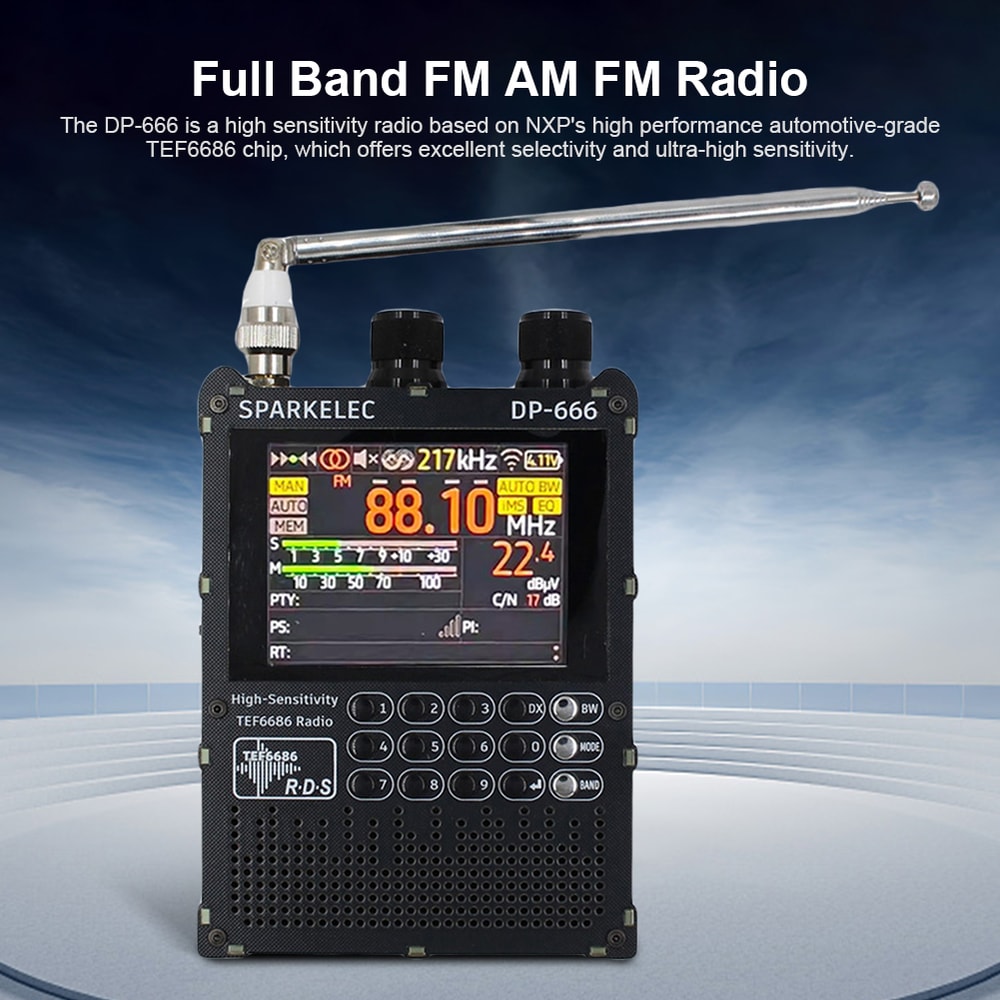 Portable Full Band Shortwave Radio Receiver With LCD Display High Sensitivity Tuner 7