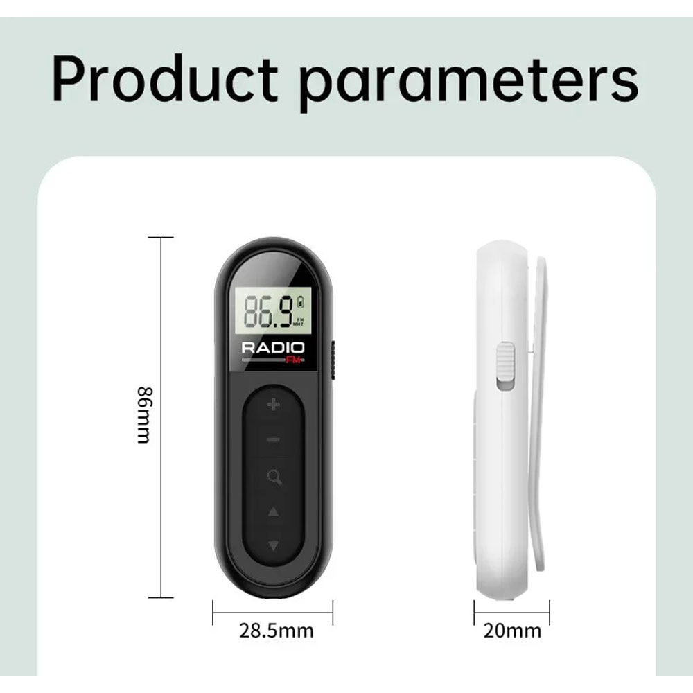 Mini Portable FM Radio Receiver With LCD Display And Wired Headphones 1