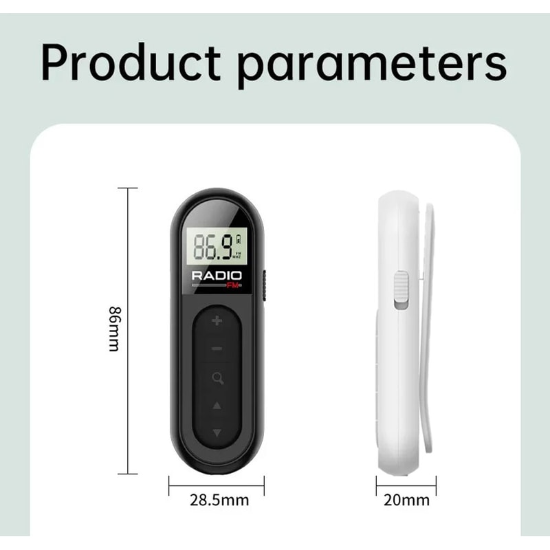 Mini Portable FM Radio Receiver With LCD Display And Wired Headphones 1