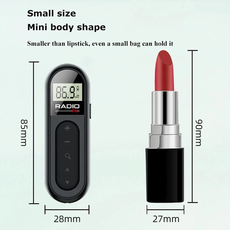 Mini Portable FM Radio Receiver With LCD Display And Wired Headphones 4