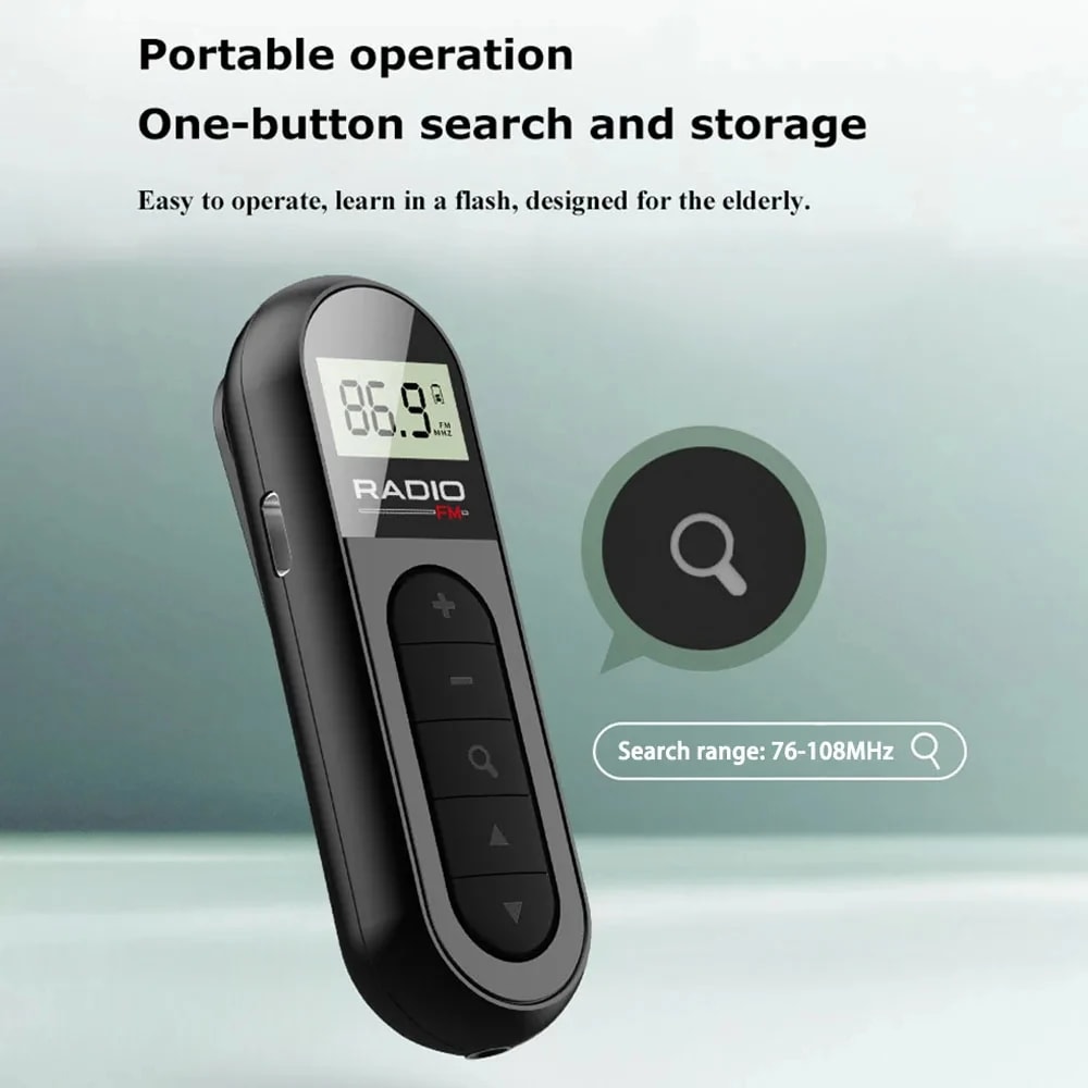 Mini Portable FM Radio Receiver With LCD Display And Wired Headphones 6