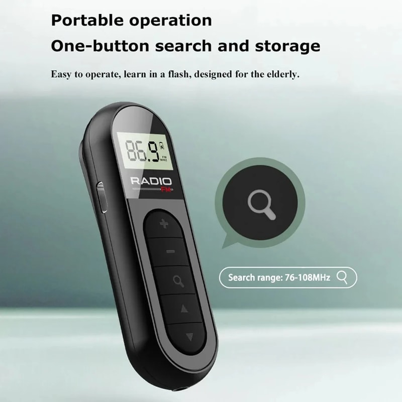 Mini Portable FM Radio Receiver With LCD Display And Wired Headphones 6