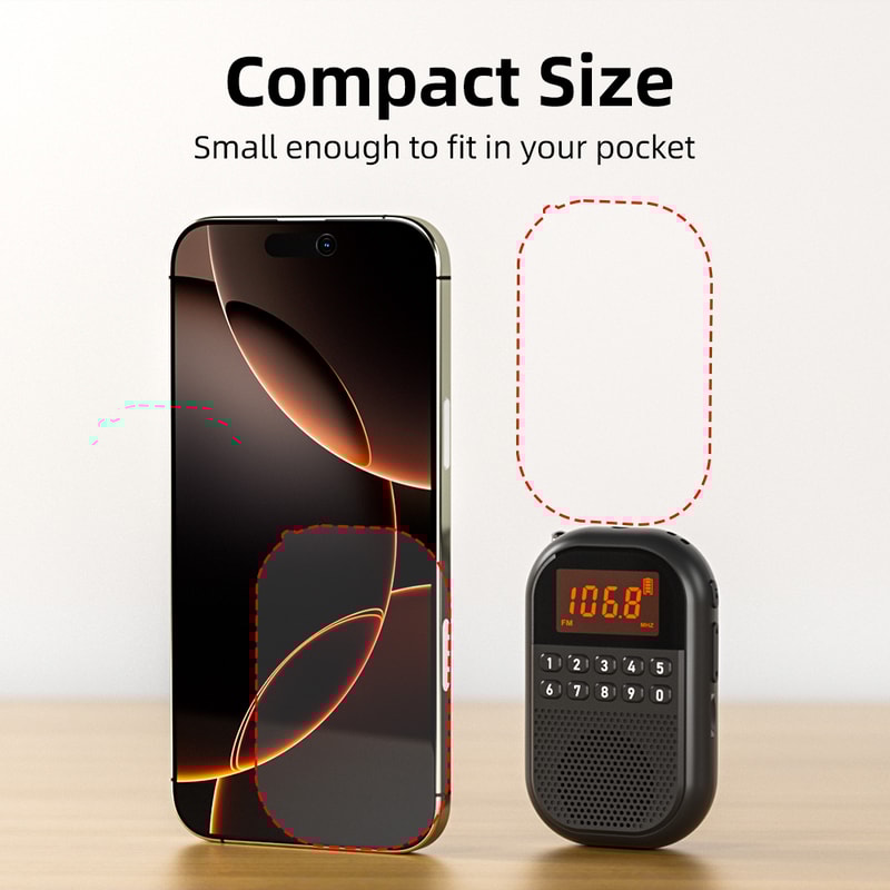 Mini Portable Radio With HD Sound Quality USB SD Dual Card Decoding For Outdoor Use 5