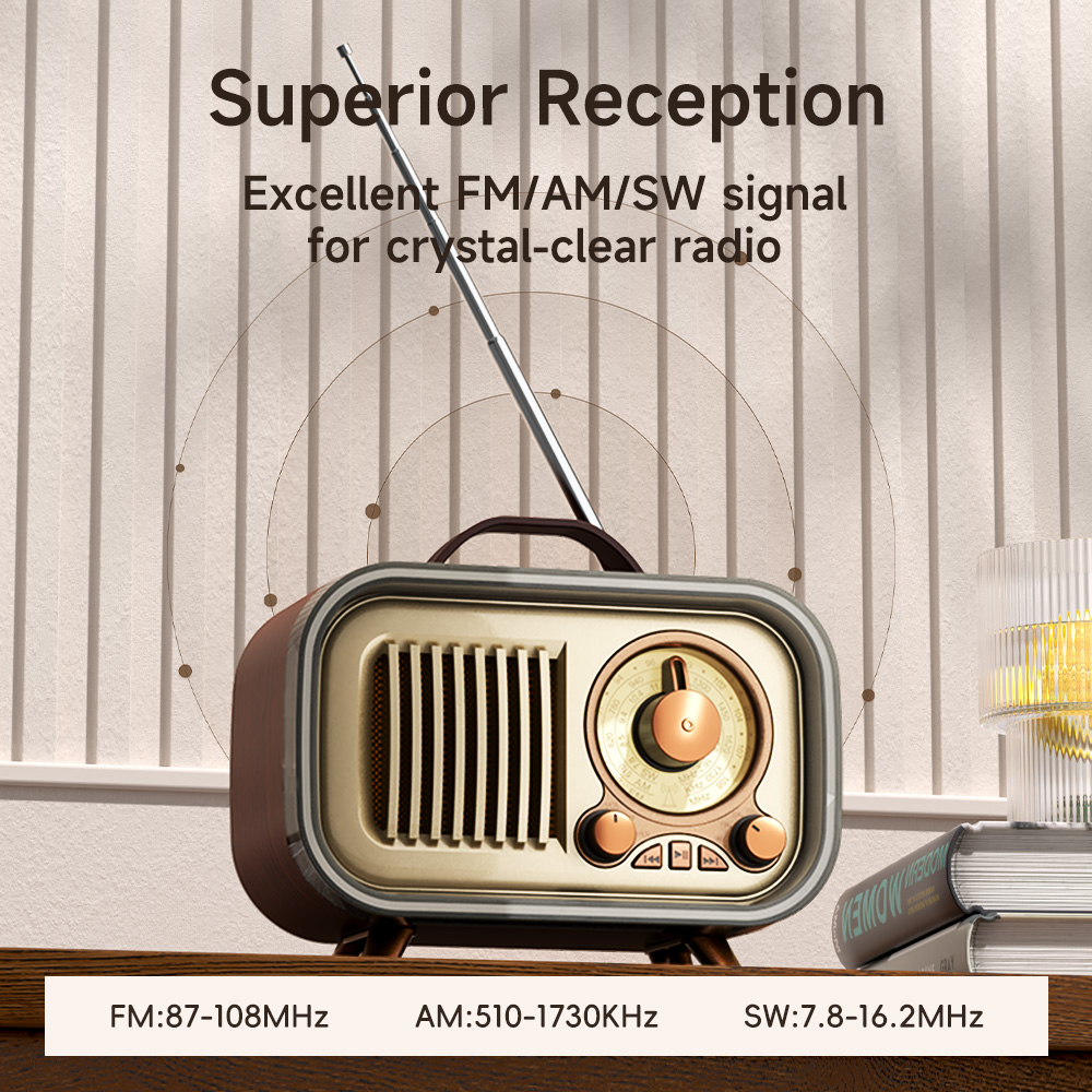 Portable Radio With RGB Mood Light Wireless FM AM SW Radio Vintage Style Party Speaker With Multic 3