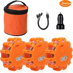 led road flares emergency safety lights usb rechargeable & magnetic