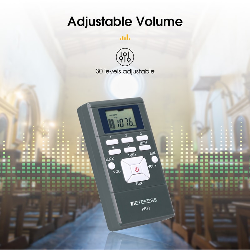 Mini FM Radio Receiver Portable Battery Powered Stereo For Hike Jog Tour Guide 2