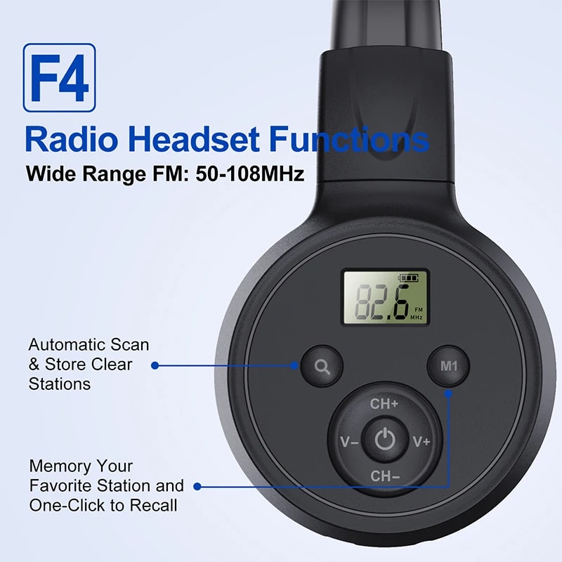 Portable FM Radio Headphones With LED Display And Soft Ear Muffs For Jogging Walking Meetings 3