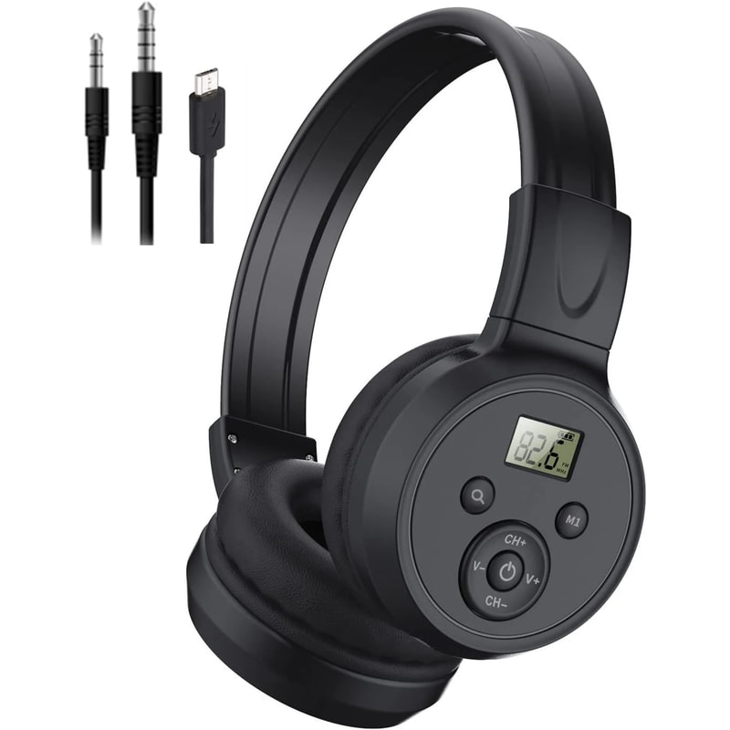 Portable FM Radio Headphones With LED Display And Soft Ear Muffs For Jogging Walking Meetings 1